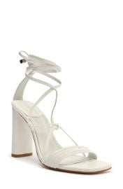 Schutz Glenna Ankle Tie Sandal in White Size 8.5 at Nordstrom