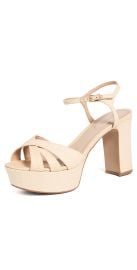 Schutz Keefa Platform Sandal Heels Natural/Light Wood 9 at Shopbop