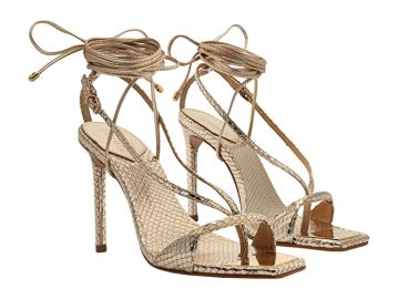 Schutz Vikki Metallic Leather Sandal  com at Zappos