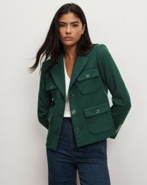 Schuyler Tailored Utility Jacket in Dark Hunter Green at Veronica Beard