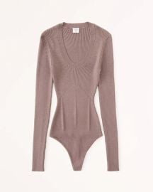 Scoop neck sweater bodysuit at Abercrombie