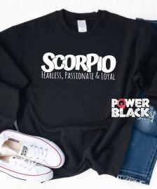 Scorpio Traits Sweatshirt Power In Black at Power in Black