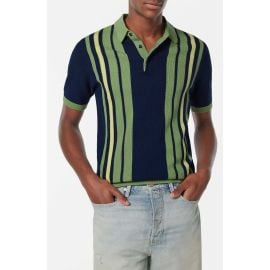 Scotch & Soda Stripe Textured Cotton Knit Polo at Nordstrom