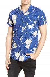 Scotch  amp  Soda Amsterdams Blauw Allover Print Camp Shirt at Nordstrom