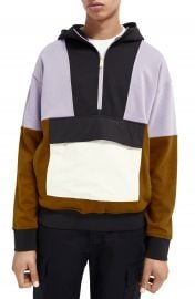 Scotch  amp  Soda Colorblock Half Zip Hoodie   Nordstrom at Nordstrom