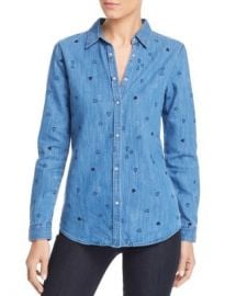 Scotch  amp  Soda Heart Embroidered Denim Shirt  Women - Bloomingdale s at Bloomingdales