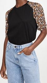 Scotch  amp  Soda Maison Scotch Printed Sleeves Relaxed Tee at Shopbop