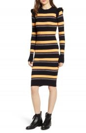 Scotch  amp  Soda Stripe Rib Long Sleeve Dress   Nordstrom at Nordstrom