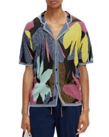 Scotch Soda Abstract Knit Button Down Camp Shirt Bloomingdales at Bloomingdales