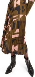 Scotch Soda Abstract Pleat Satin Midi Skirt at Nordstrom