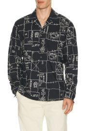 Scotch Soda Allover Embroidered Shirt In Black at Revolve