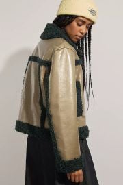 Scotch Soda Faux Shearling Vinyl Aviator Jacket at Anthropologie