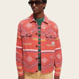 Scotch Soda Ikat Denim Detailed Jacquard Overshirt at Scotch & Soda