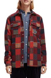 Scotch Soda Jacquard Patchwork Snap-Up Shirt Jacket at Nordstrom