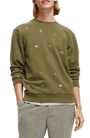 Scotch Soda Mens Embroidered Sweatshirt at Nordstrom