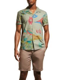 Scotch Soda Printed Poplin Camp Shirt at Neiman Marcus