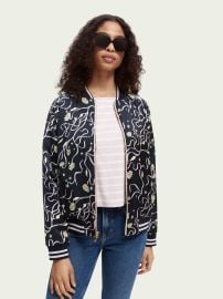 Scotch Soda Printed reversible padded bomber jacket in Combo R at Scotch & Soda