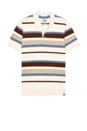 Scotch Soda Regular Fit Knitted Striped Polo In Plaza Taupe Stripe at Revolve