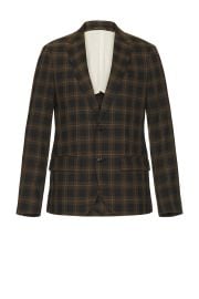 Scotch Soda Single Breasted Check Balzer In Golden Brown Check at Revolve