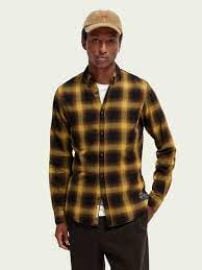 Scotch Soda Slim fit lightweight checked herringbone shirt at Scotch & Soda