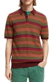 Scotch Soda Structured Knit Organic Cotton Polo at Nordstrom