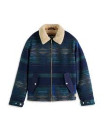 Scotch Soda Teddy Trimmed Jacquard Bomber Jacket Bloomingdales at Bloomingdales