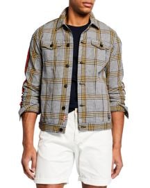 Scotch amp Soda Menx27s Checkered Trucker Jacket at Neiman Marcus