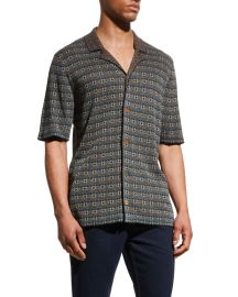 Scotch amp Soda Menx27s Patterned Knit Camp Shirt at Neiman Marcus