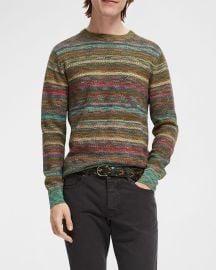 Scotch amp Soda Menx27s Structured Space-Dyed Sweater at Neiman Marcus