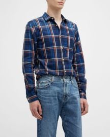 Scotch amp Soda Menx27s Yarn-Dyed Check Sport Shirt at Neiman Marcus