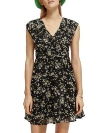 Scotch amp Soda Mini Dress Womens 36 Black Dandelion Floral V-Neck Sleeveless NEW eBay at eBay