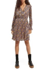 Scotch amp Soda Printed Long Sleeve Minidress at Nordstrom