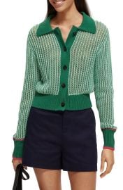 Scotch and Soda Collared Green Cardigan at Nordstrom