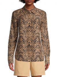 Scottie Zebra-Print Silk Blouse at Saks Fifth Avenue