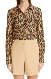 Scottie Zebra Print Silk Blouse at Nordstrom