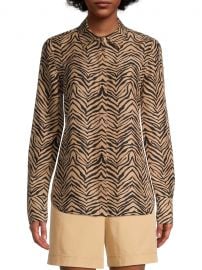 Scottie Zebra-Print Silk Blouse at Saks Fifth Avenue