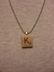 Scrabble Letter Necklace at Etsy