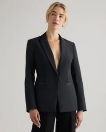 Scuba Single-Breasted Convertible Blazer in True Black at Quince