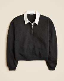 Scuba-knit Rugby Sweatshirt With Velvet Trim For Women JCrew at J. Crew