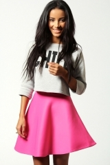 Scuba skirt in pink at Boohoo