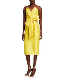 Scupture Bow-Front Strapless Dress by Badgley Mischka at Neiman Marcus