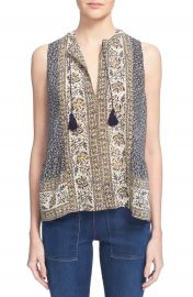 Sea  Sabine  Scarf Print Sleeveless Silk Top at Nordstrom