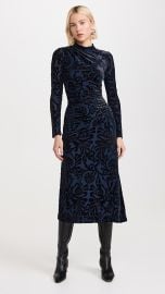 Sea Alia Stretch Burnout Velvet Dress in Navy at Shopbop