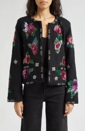 Sea Bethany Floral Embellished Tweed Jacket at Nordstrom