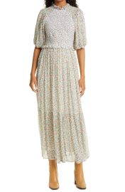 Sea Bubbie Ditsy Bubble Sleeve Maxi Dress at Nordstrom