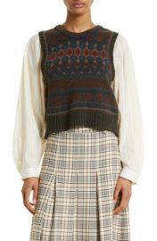 Sea Finja Fair Isle Mixed Media Top at Nordstrom