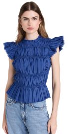 Sea Greir Pleating Flutter Sleeve Top at Shopbop