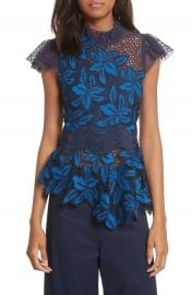 Sea Mosaic Lace Peplum Top at Nordstrom