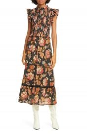 Sea Pascale Floral Smocked Cotton Midi Dress   Nordstrom at Nordstrom