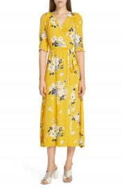 Sea Pia Floral Faux Wrap Midi Dress   Nordstrom at Nordstrom